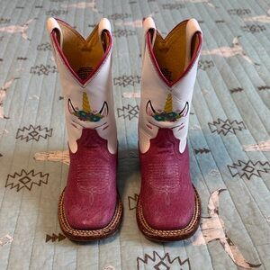 Macie Bean Kids Unicorn Boots - Pink and White